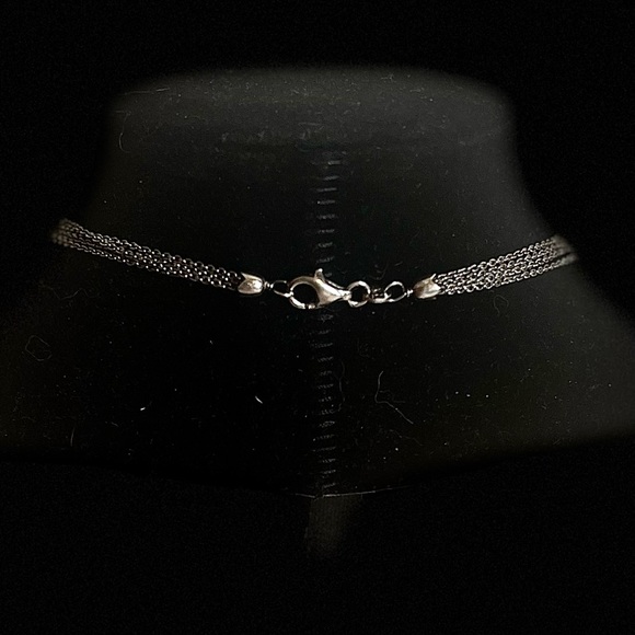 Sterling Silver Multi Strand Heart Pendant necklace. - Picture 3 of 6